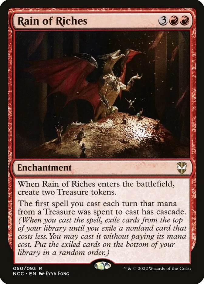 2022 New Capenna Commander Rain of Riches rare #50 rare card image