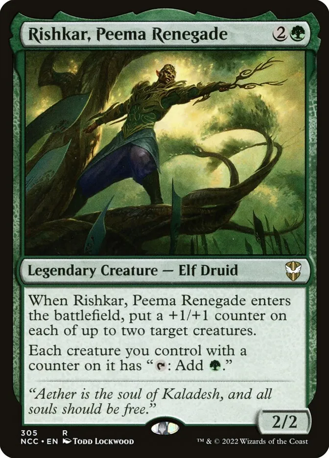2022 New Capenna Commander Rishkar, Peema Renegade #305 rare card image