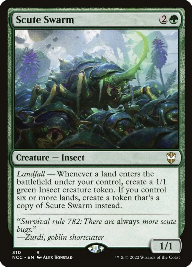 2022 New Capenna Commander Scute Swarm #310 rare card image