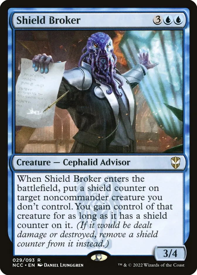 2022 New Capenna Commander Shield Broker #29 rare card image