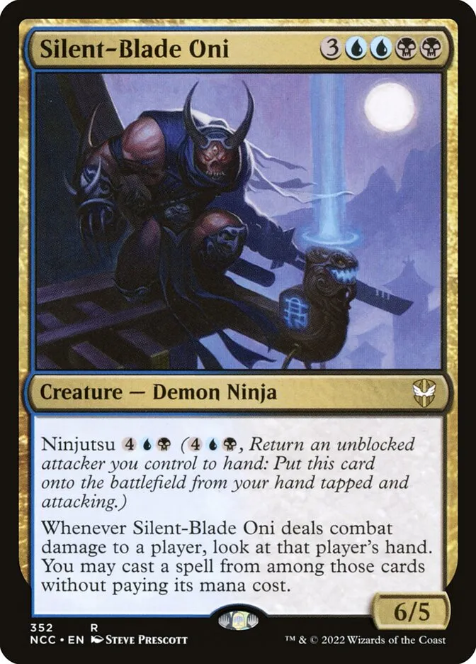 2022 New Capenna Commander Silent-Blade Oni #352 rare card image