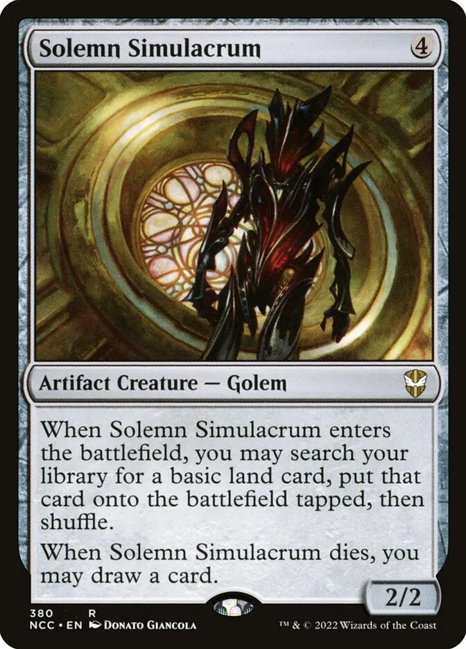 2022 New Capenna Commander Solemn Simulacrum #380 rare card image