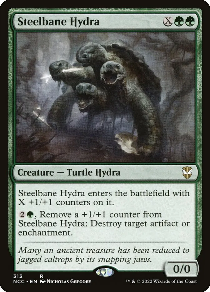 2022 New Capenna Commander Steelbane Hydra #313 rare card image