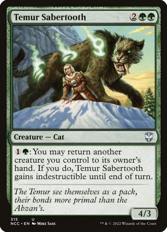 2022 New Capenna Commander Temur Sabertooth uncommon #315 uncommon card image