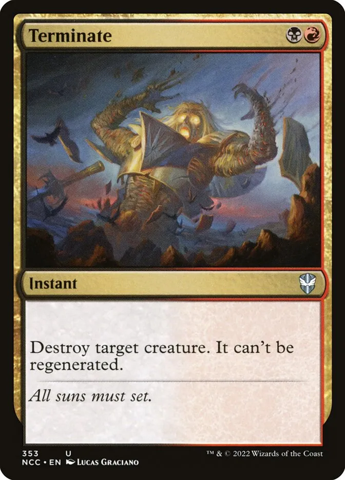 2022 New Capenna Commander Terminate #353 uncommon card image
