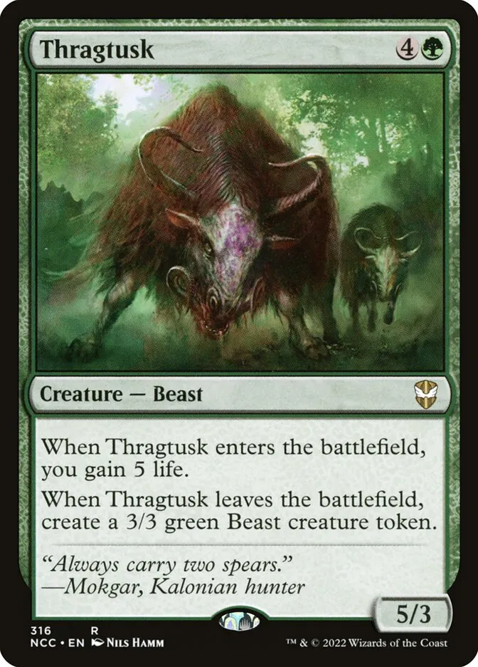 2022 New Capenna Commander Thragtusk #316 rare card image