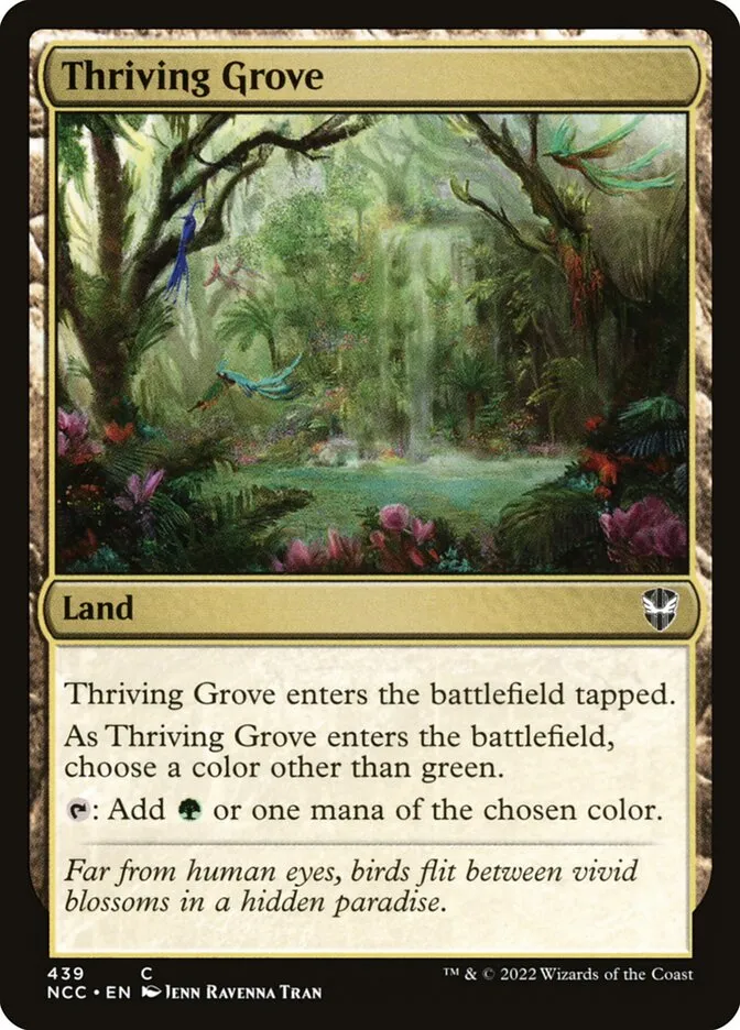 2022 New Capenna Commander Thriving Grove #439 common card image