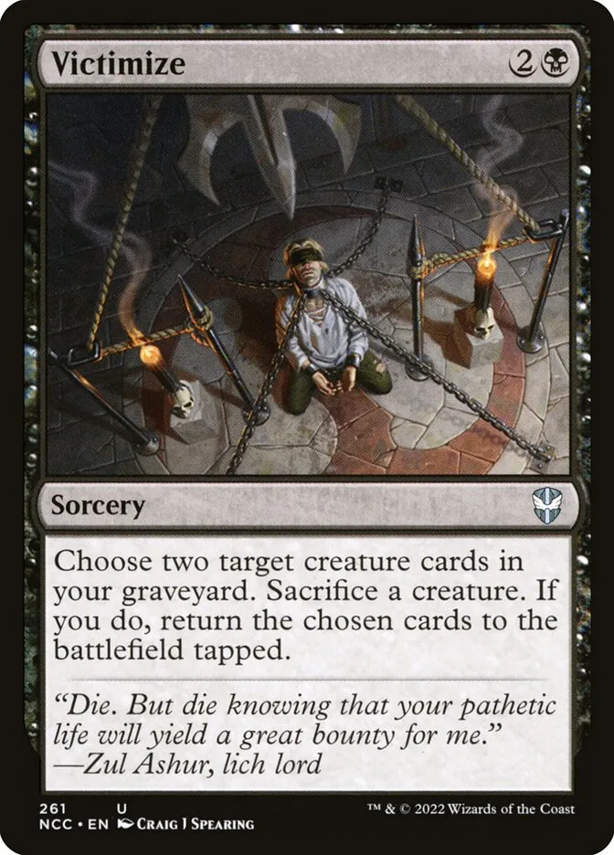 2022 New Capenna Commander Victimize uncommon #261 uncommon card image