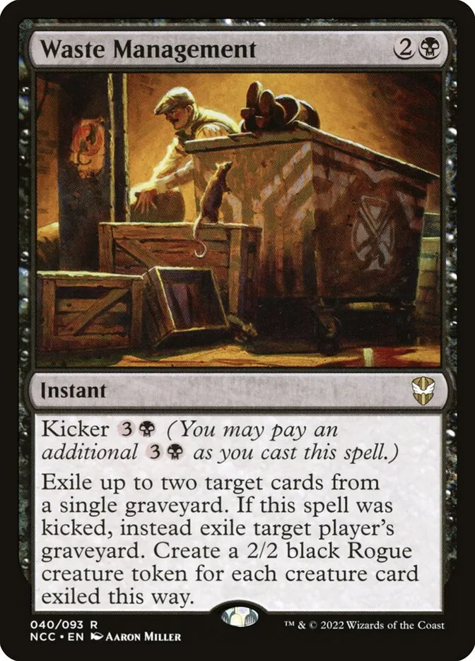 2022 New Capenna Commander Waste Management #40 rare card image
