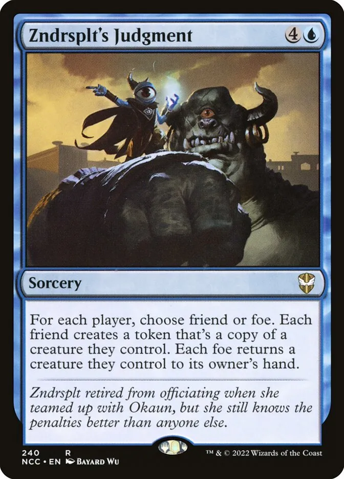 2022 New Capenna Commander Zndrsplt's Judgment #240 rare card image