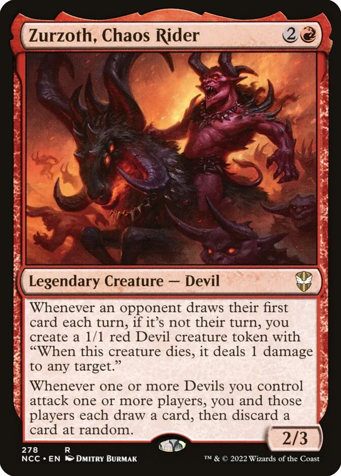 2022 New Capenna Commander Zurzoth, Chaos Rider #278 rare card image