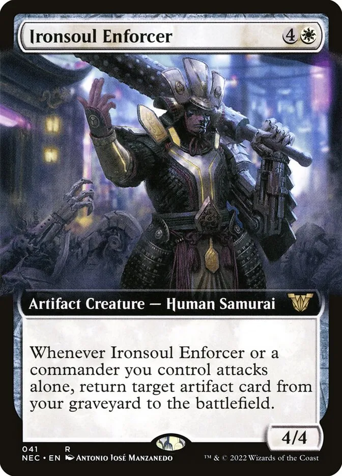 2022 Neon Dynasty Commander Ironsoul Enforcer rare #41 rare card image