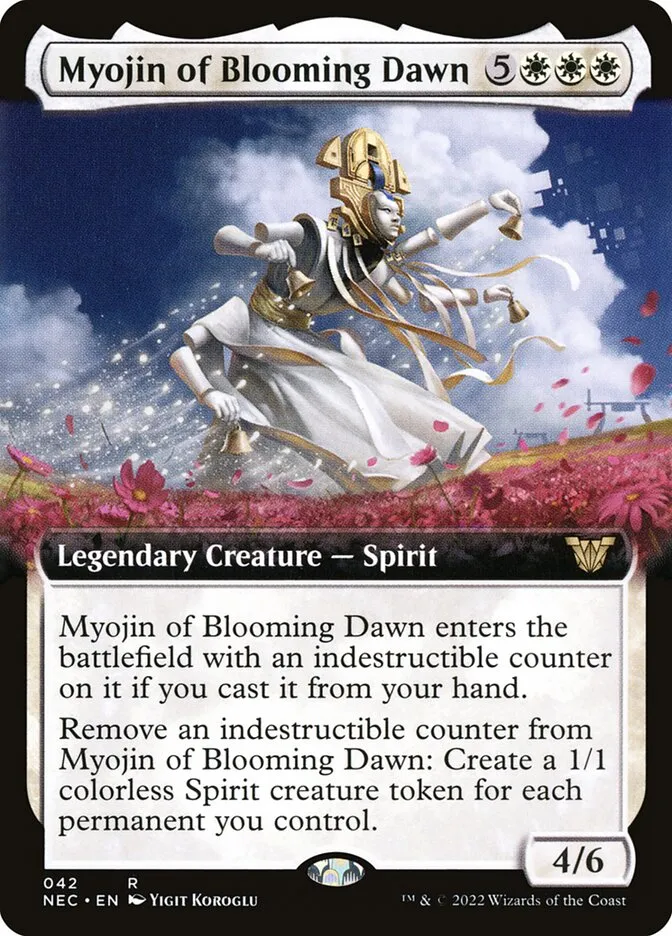 2022 Neon Dynasty Commander Myojin of Blooming Dawn rare #42 rare card image