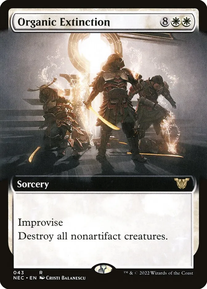 2022 Neon Dynasty Commander Organic Extinction rare #43 rare card image