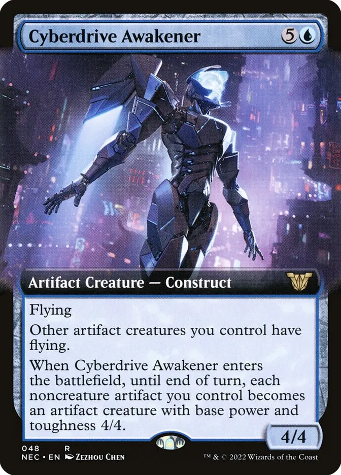 2022 Neon Dynasty Commander Cyberdrive Awakener rare #48 rare card image