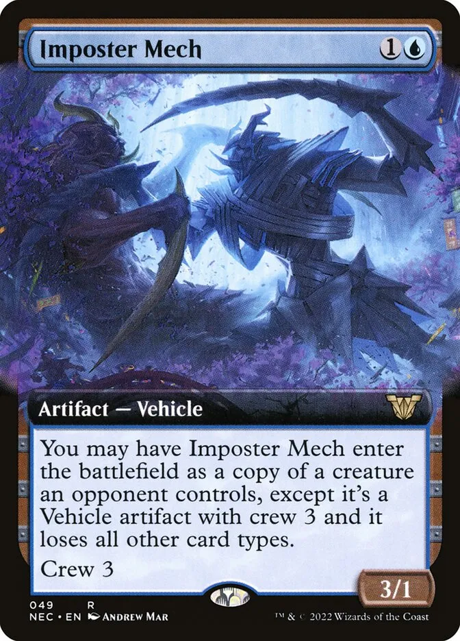 2022 Neon Dynasty Commander Imposter Mech rare #49 rare card image