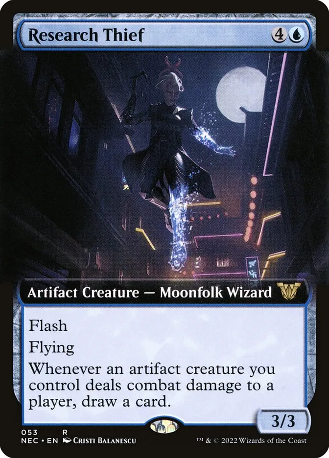 2022 Neon Dynasty Commander Research Thief rare #53 rare card image