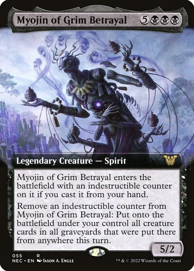 2022 Neon Dynasty Commander Myojin of Grim Betrayal rare #55 rare card image