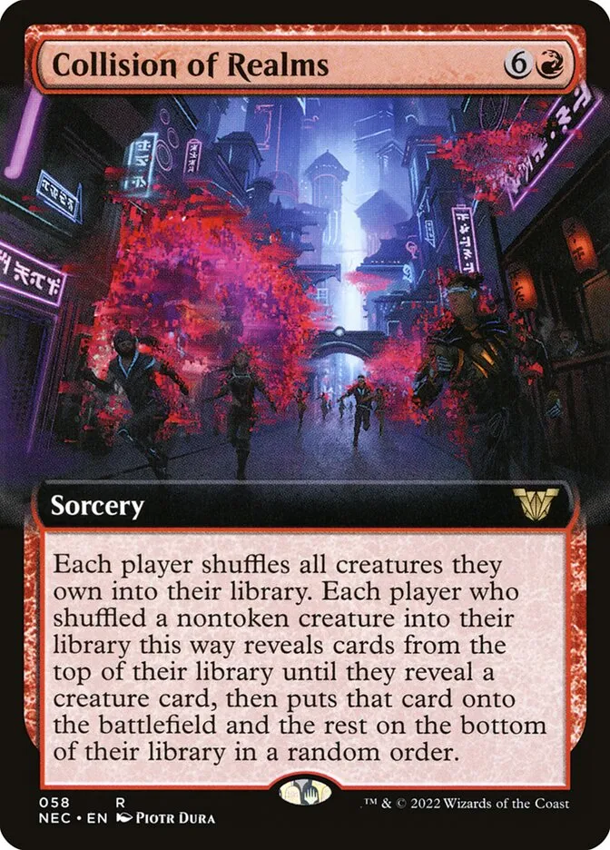 2022 Neon Dynasty Commander Collision of Realms rare #58 rare card image