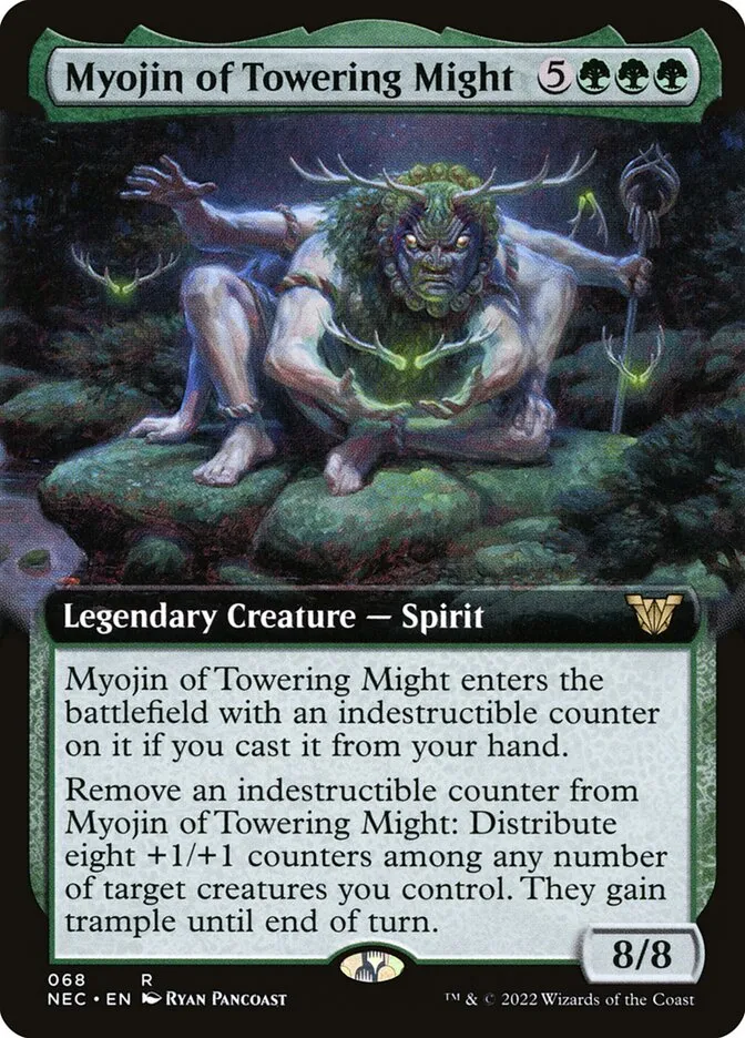 2022 Neon Dynasty Commander Myojin of Towering Might rare #68 rare card image