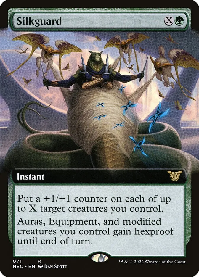 2022 Neon Dynasty Commander Silkguard rare #71 rare card image