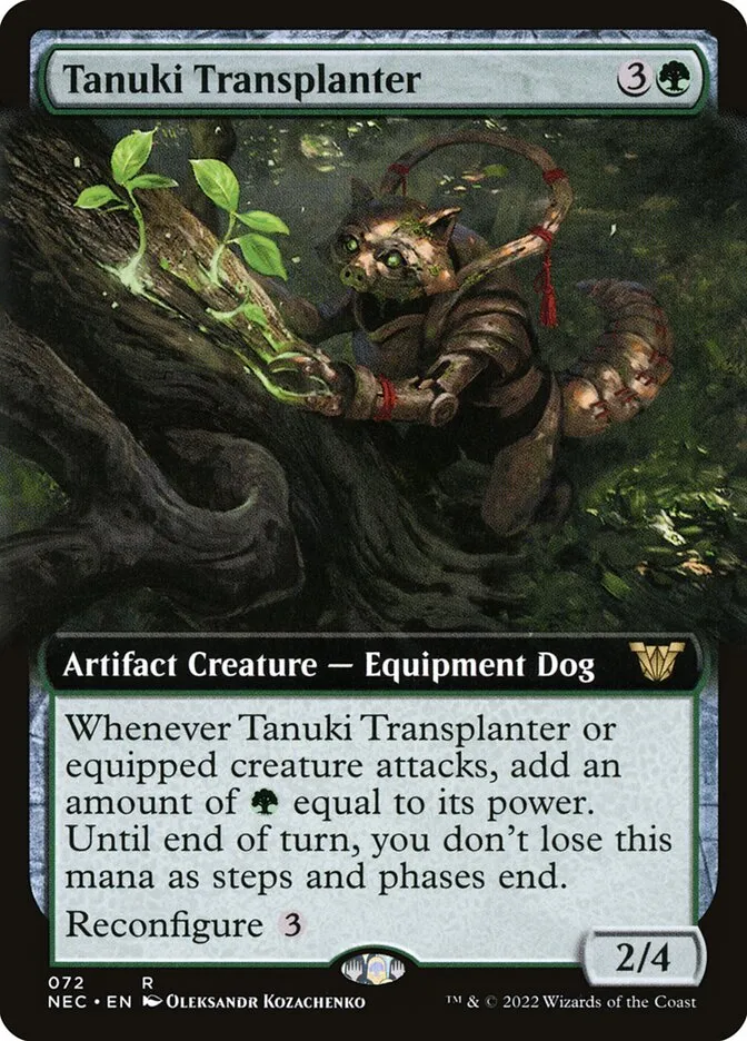 2022 Neon Dynasty Commander Tanuki Transplanter rare #72 rare card image