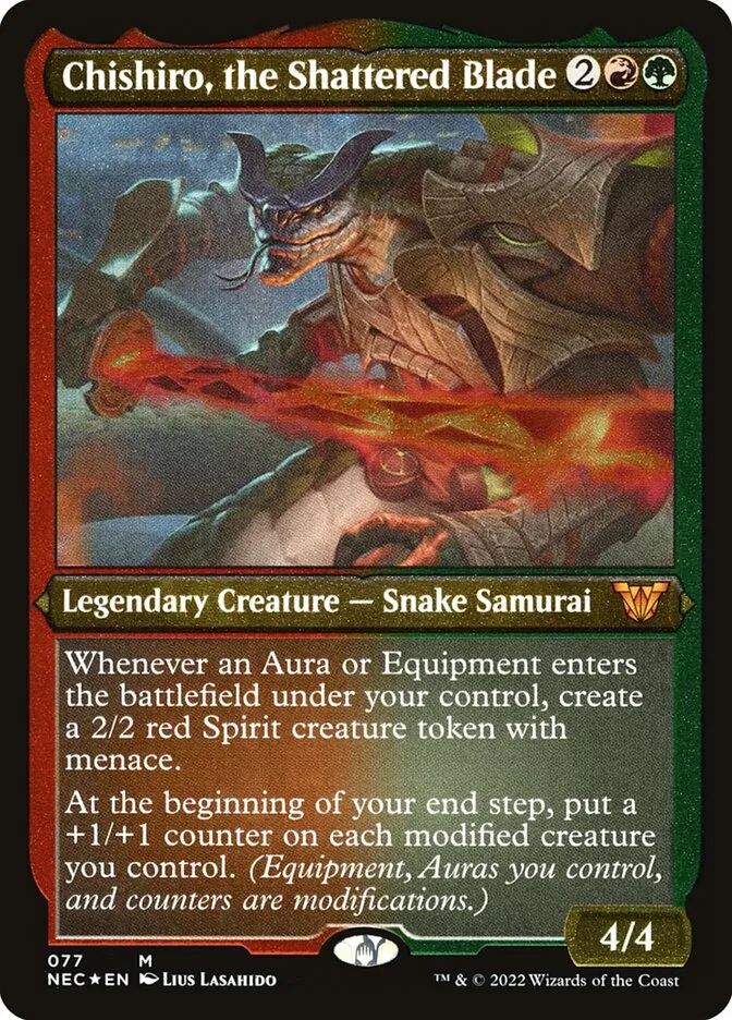 2022 Neon Dynasty Commander Chishiro, the Shattered Blade mythic #77 mythic card image