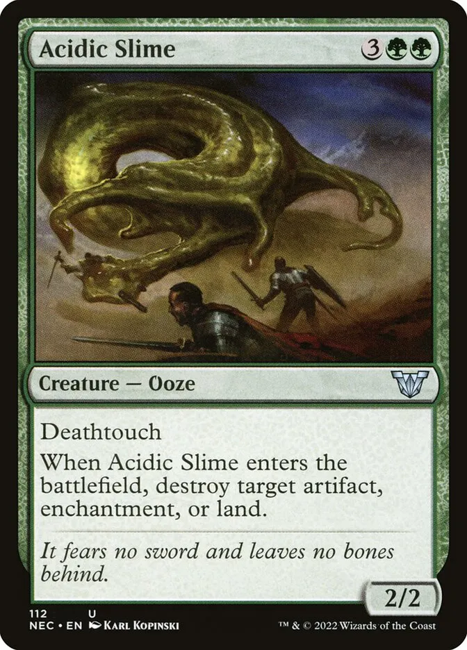 2022 Neon Dynasty Commander Acidic Slime #112 uncommon card image