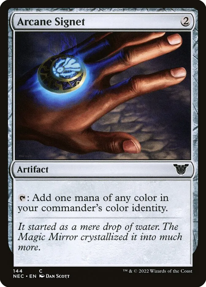 2022 Neon Dynasty Commander Arcane Signet #144 common card image