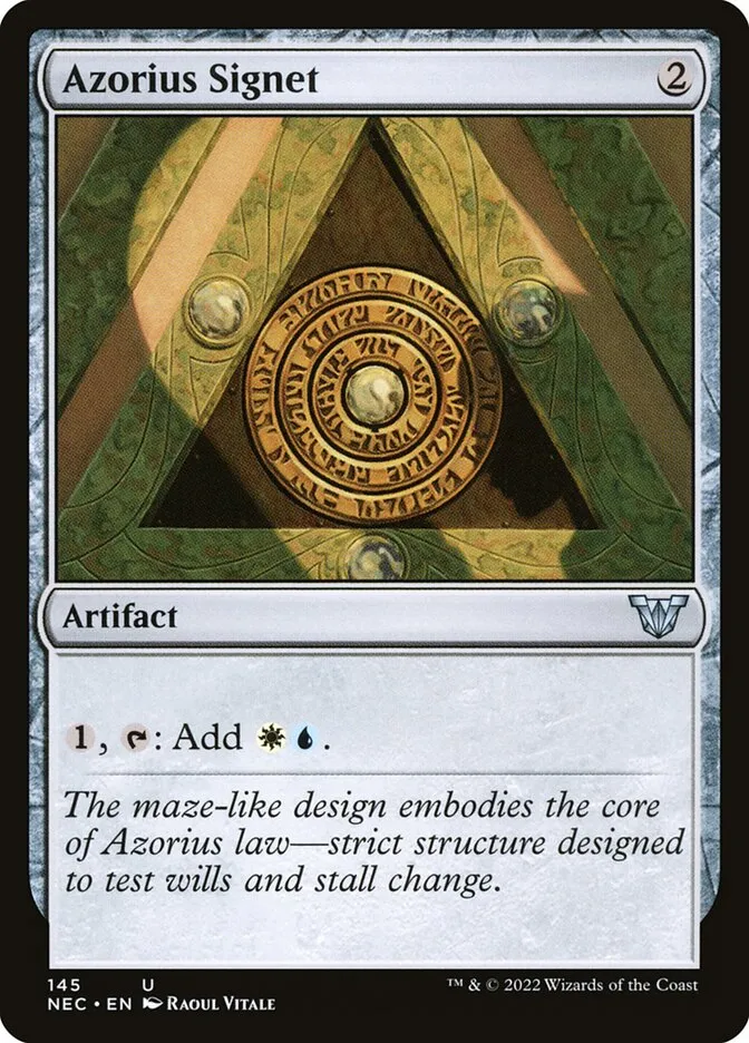 2022 Neon Dynasty Commander Azorius Signet #145 uncommon card image