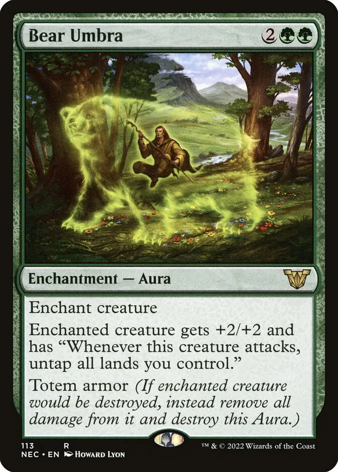 2022 Neon Dynasty Commander Bear Umbra #113 rare card image