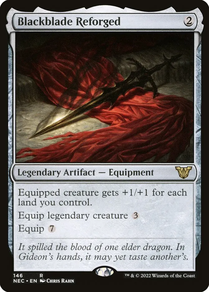 2022 Neon Dynasty Commander Blackblade Reforged #146 rare card image