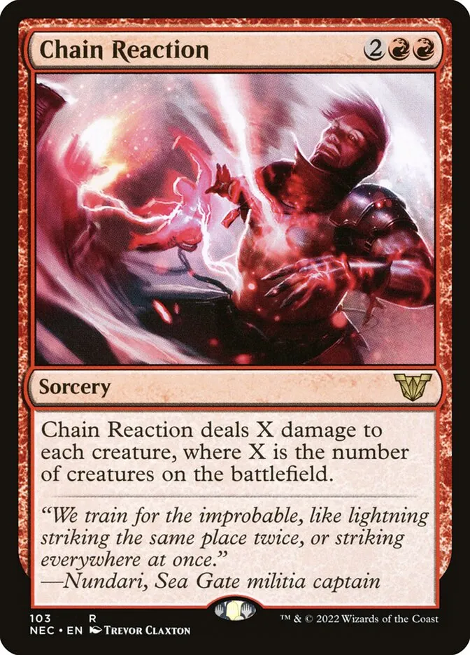 2022 Neon Dynasty Commander Chain Reaction rare #103 rare card image