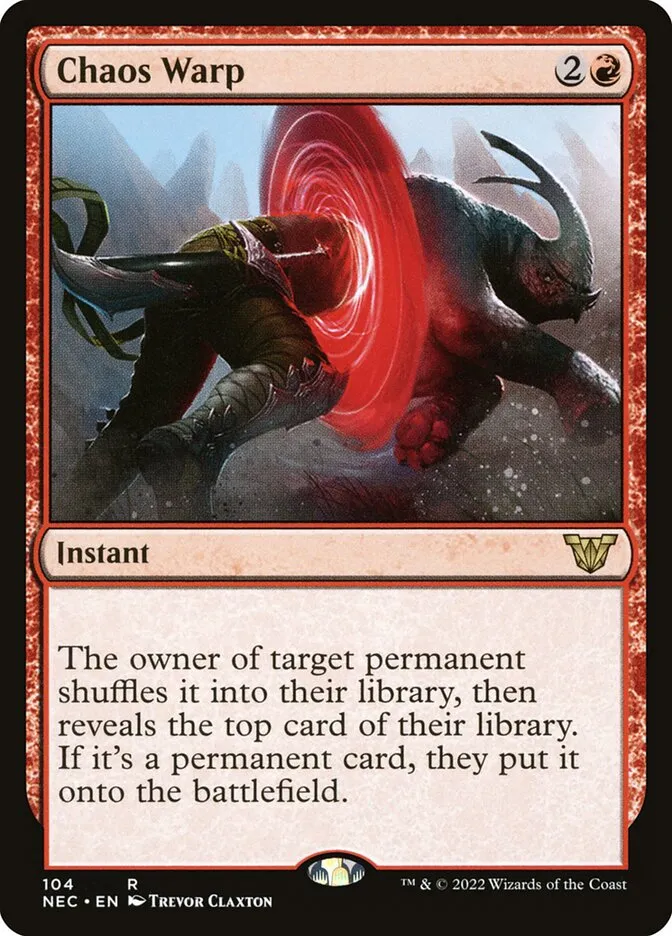 2022 Neon Dynasty Commander Chaos Warp rare #104 rare card image