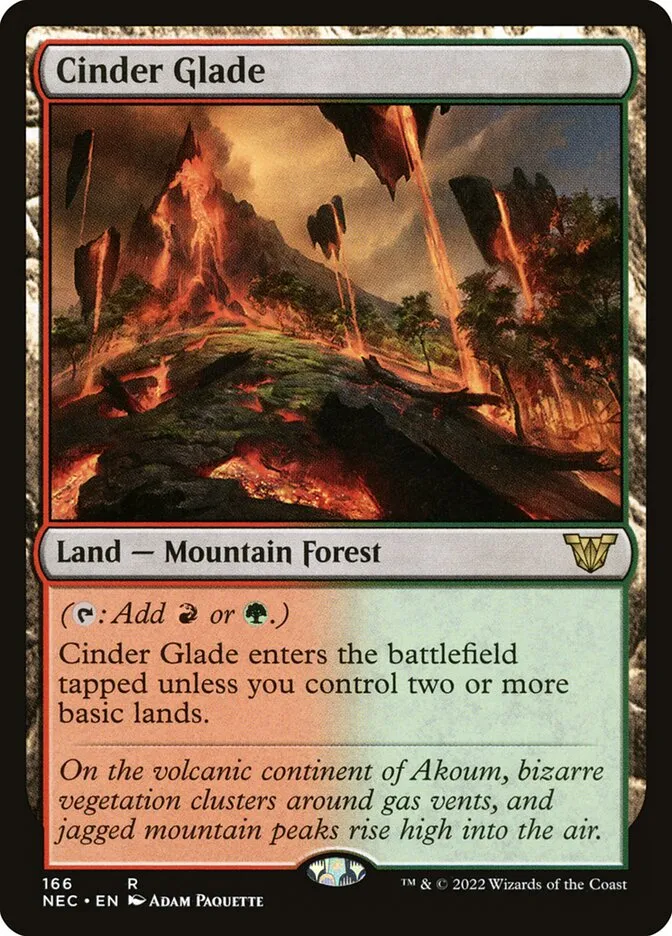 2022 Neon Dynasty Commander Cinder Glade #166 rare card image