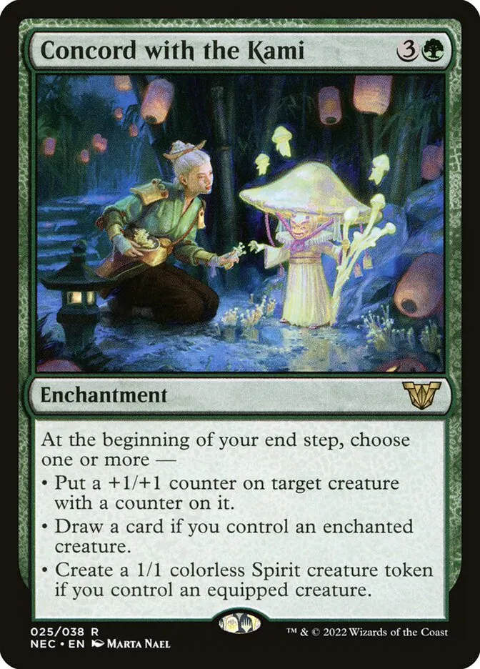 2022 Neon Dynasty Commander Concord with the Kami rare #25 rare card image