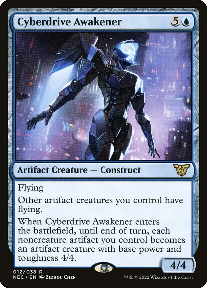 2022 Neon Dynasty Commander Cyberdrive Awakener rare #12 rare card image
