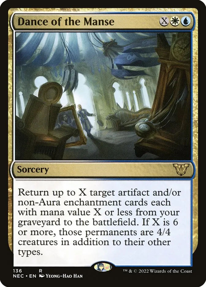 2022 Neon Dynasty Commander Dance of the Manse #136 rare card image