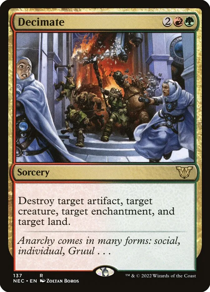 2022 Neon Dynasty Commander Decimate #137 rare card image