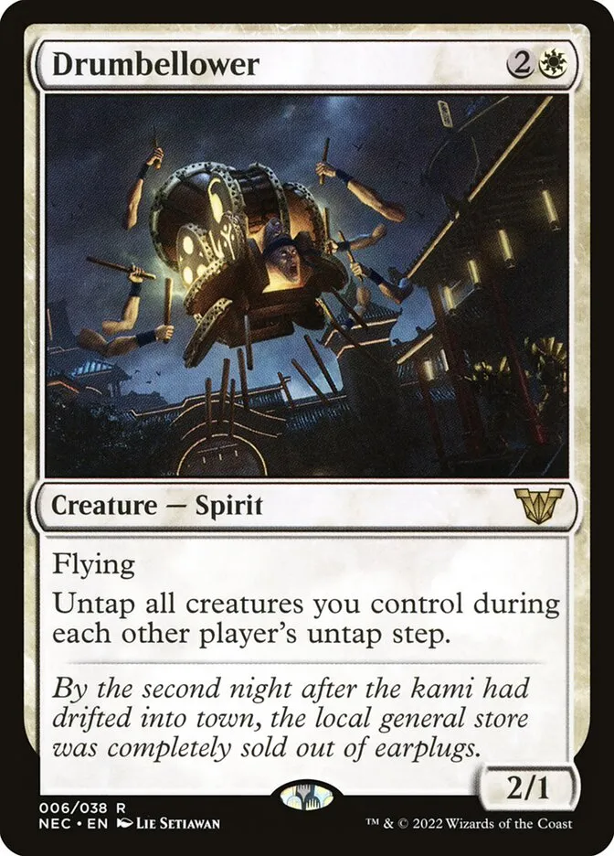 2022 Neon Dynasty Commander Drumbellower rare #6 rare card image