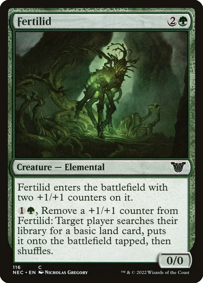 2022 Neon Dynasty Commander Fertilid common #116 common card image