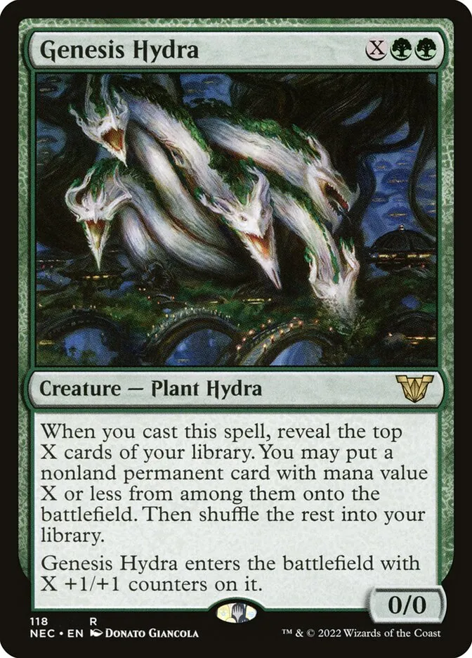 2022 Neon Dynasty Commander Genesis Hydra #118 rare card image