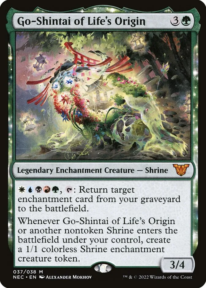 2022 Neon Dynasty Commander Go-Shintai of Life's Origin mythic #37 mythic card image