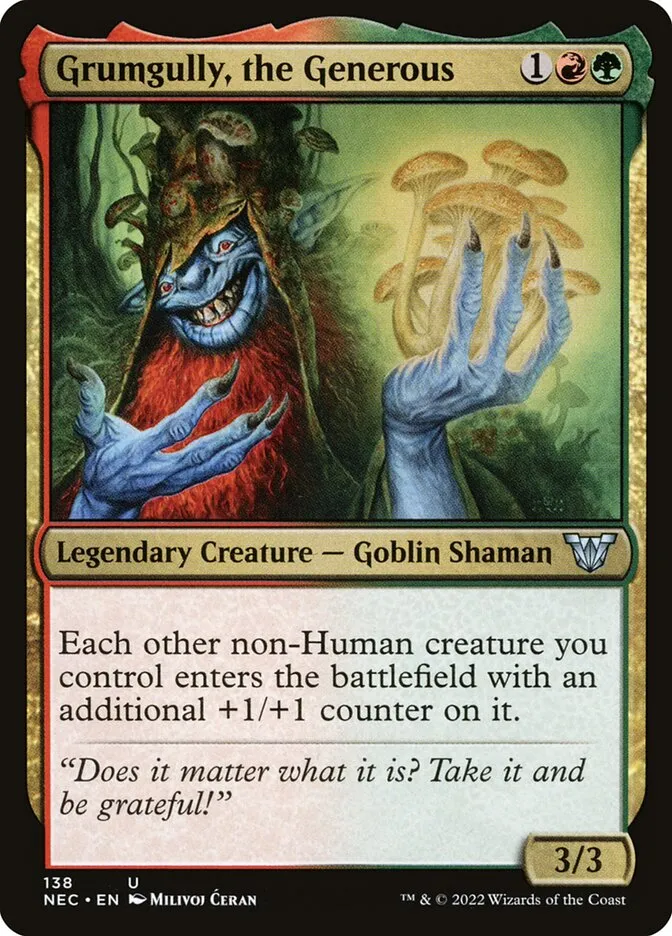 2022 Neon Dynasty Commander Grumgully, the Generous #138 uncommon card image