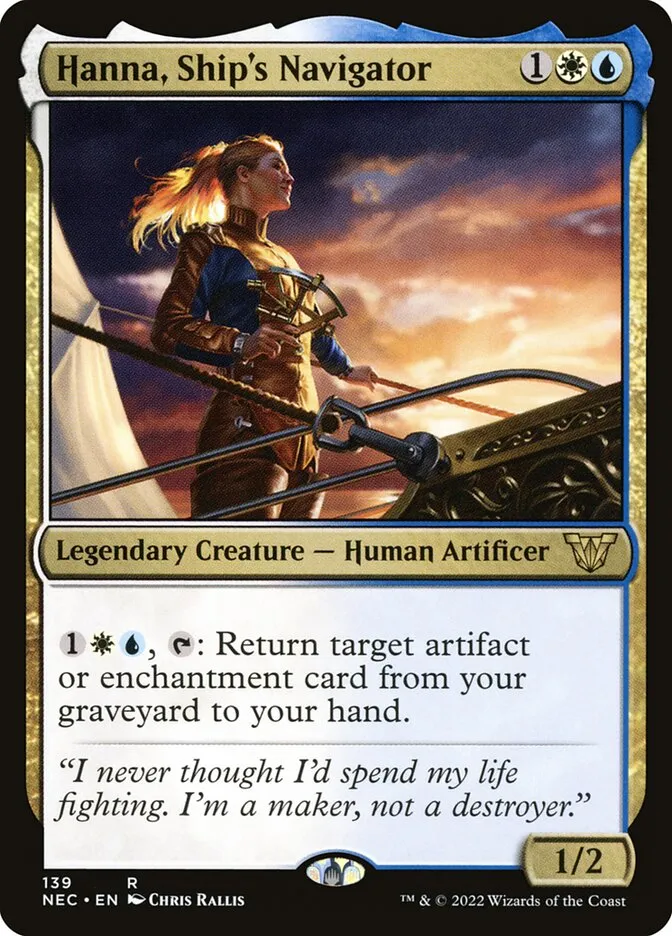 2022 Neon Dynasty Commander Hanna, Ship's Navigator #139 rare card image