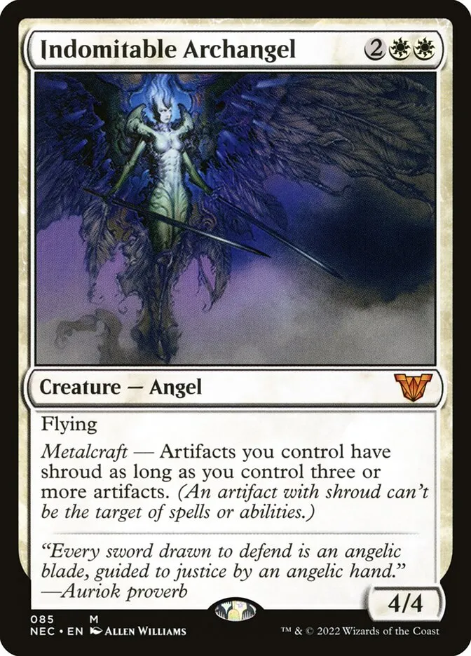 2022 Neon Dynasty Commander Indomitable Archangel #85 mythic card image