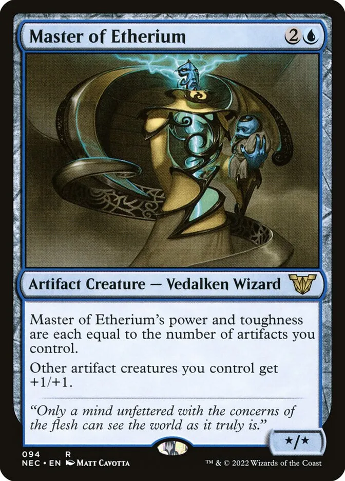 2022 Neon Dynasty Commander Master of Etherium #94 rare card image