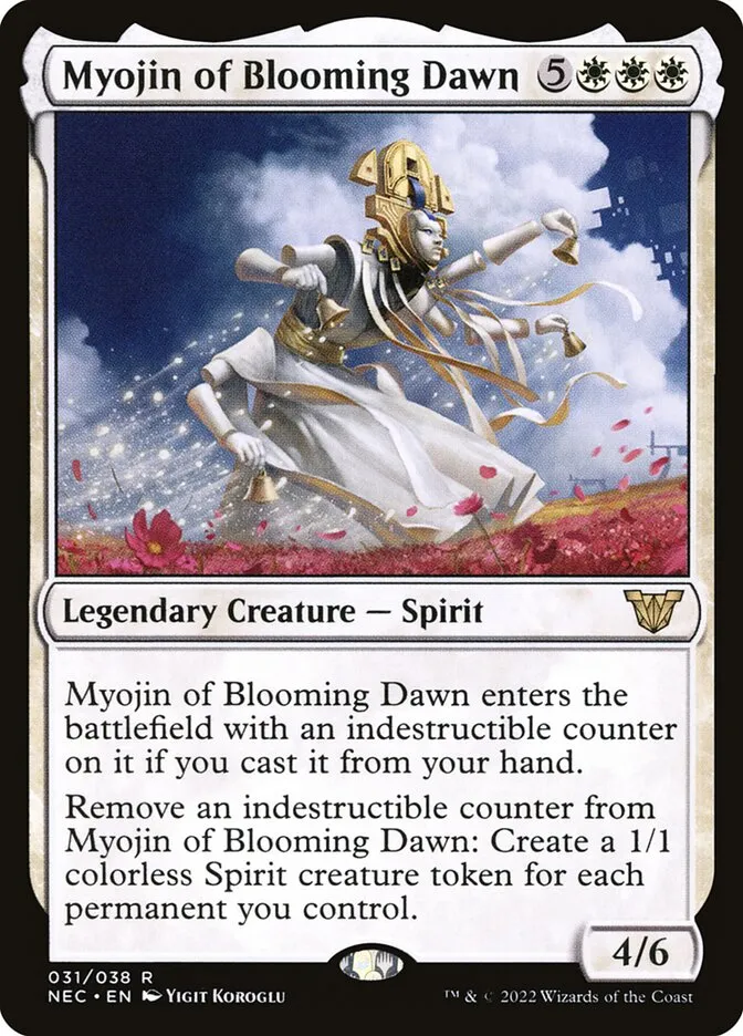2022 Neon Dynasty Commander Myojin of Blooming Dawn rare #31 rare card image