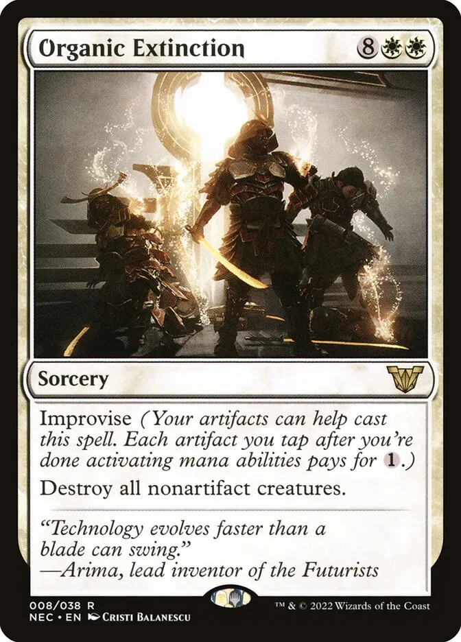 2022 Neon Dynasty Commander Organic Extinction rare #8 rare card image