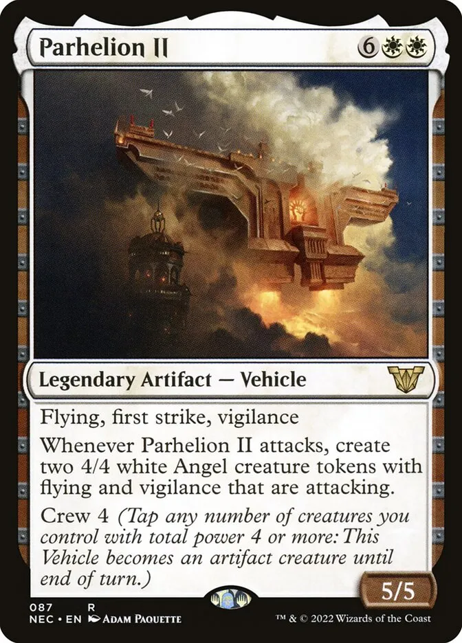 2022 Neon Dynasty Commander Parhelion II #87 rare card image